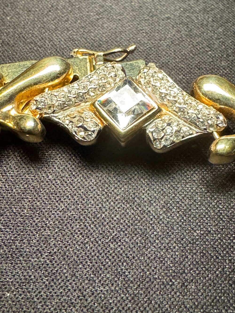 925 Italy Gold Plated 28g Push Safety Clasp Bracelet Size 7